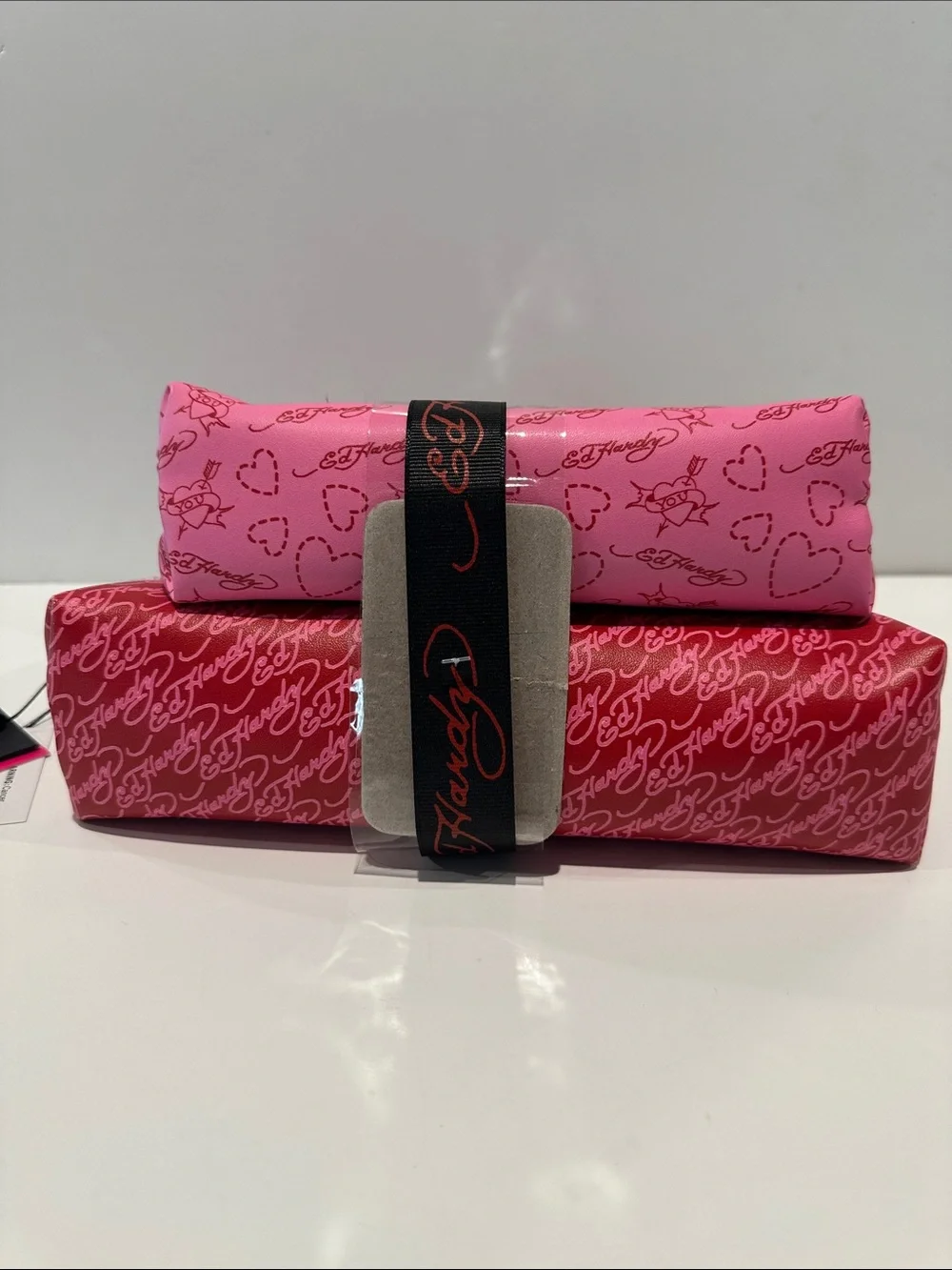 NWT Ed Hardy (2) piece Cosmetics bag Set.